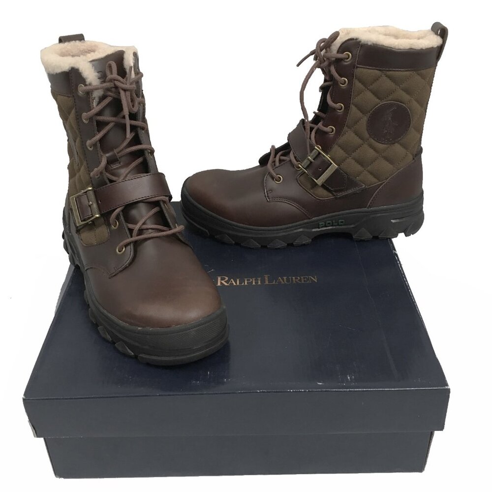NEW Vintage Polo Ralph Lauren Hayward Boots! 9 Brown & Mossy Olive Equestrian